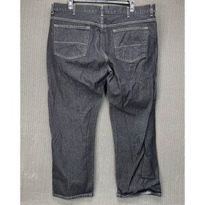 Faded Glory Mens Size 42x30 Black Relaxed Fit Jeans Dark Wash Denim